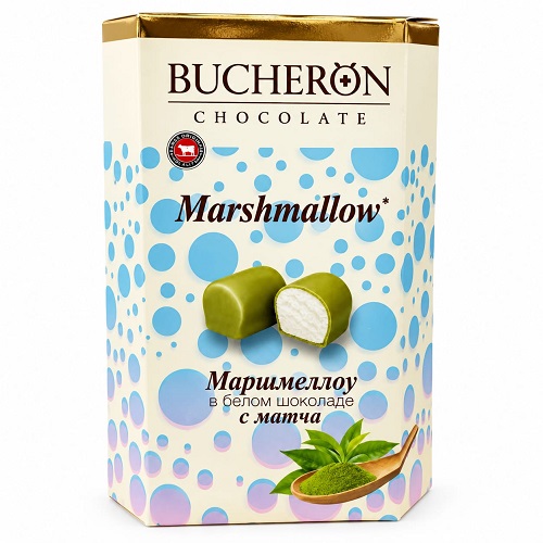 Bucheron маршмеллоу в белом шоколаде с чаем матча, 60 гр